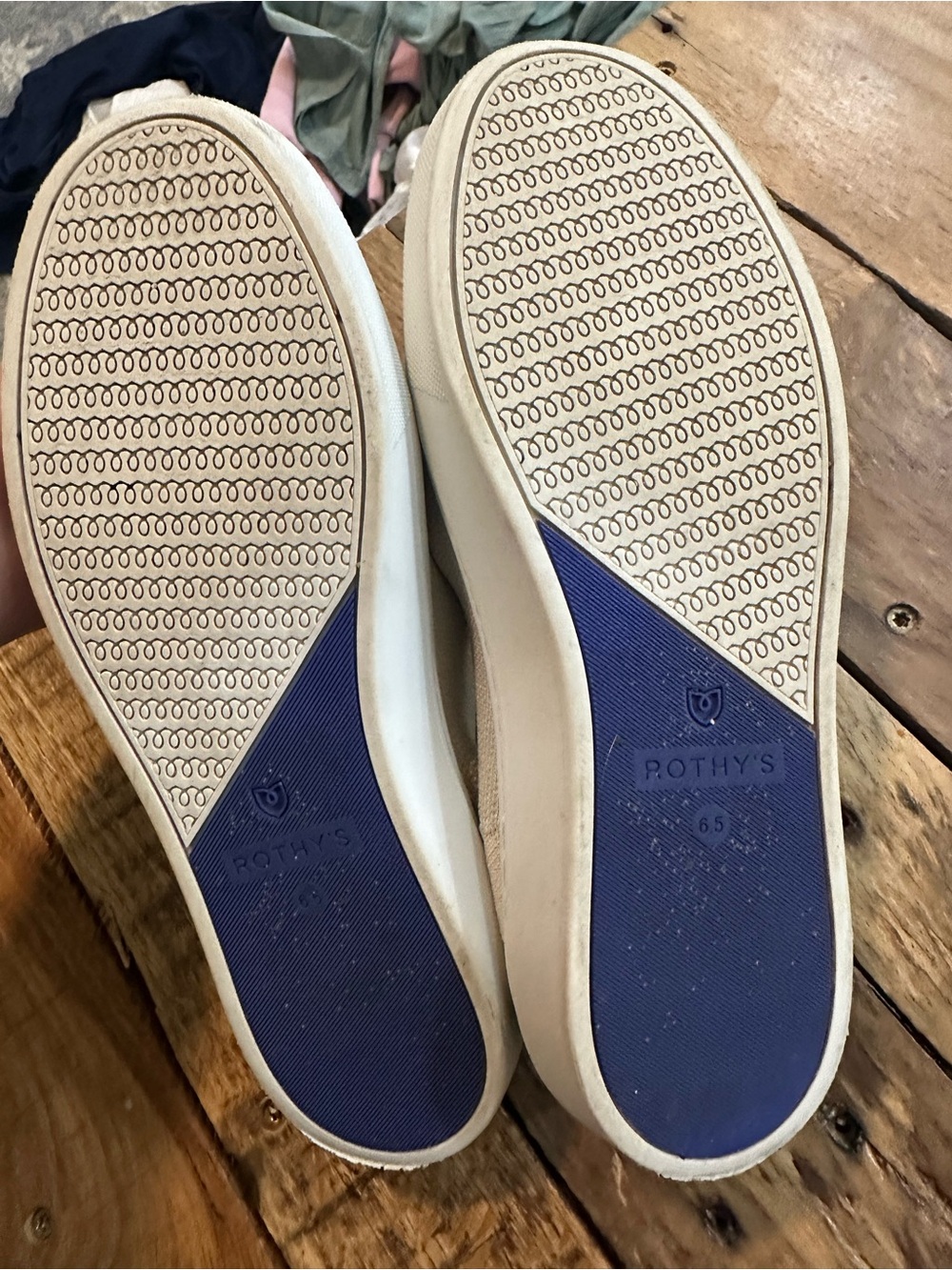 Rothy’s The Sneaker Slip On Shoes Light Beige Knit Women’s Size 6.5 - Picture 6 of 8